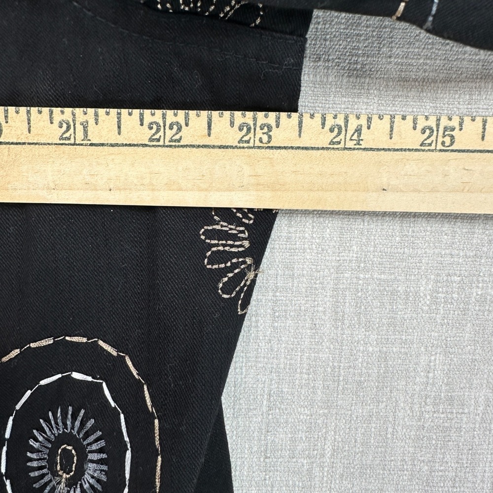JM Collection Jacket Women 16W Black Embroidered Circle Button Front Stretch - Picture 7 of 8